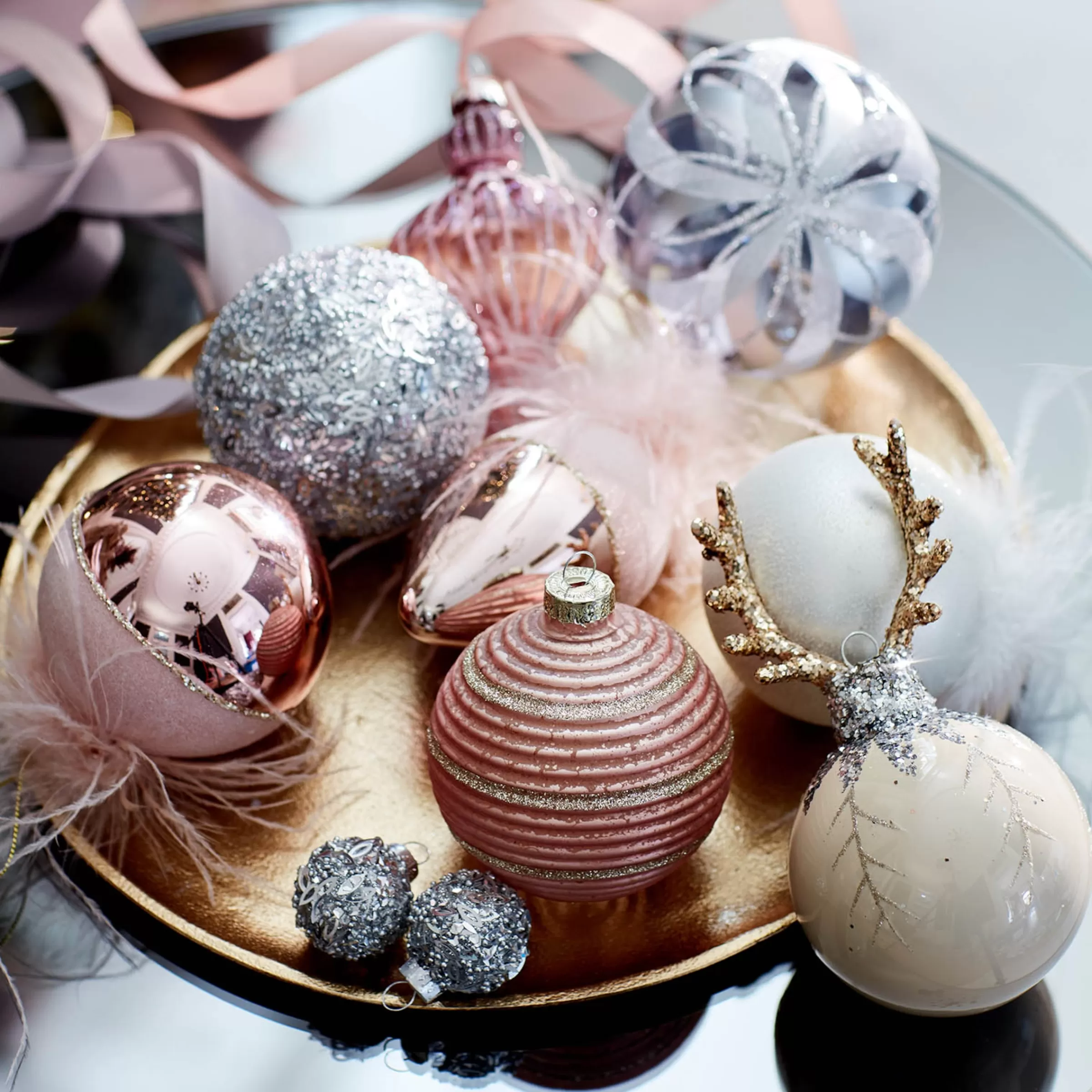 Depot Boule De Noël En Verre Granules A Paillettes