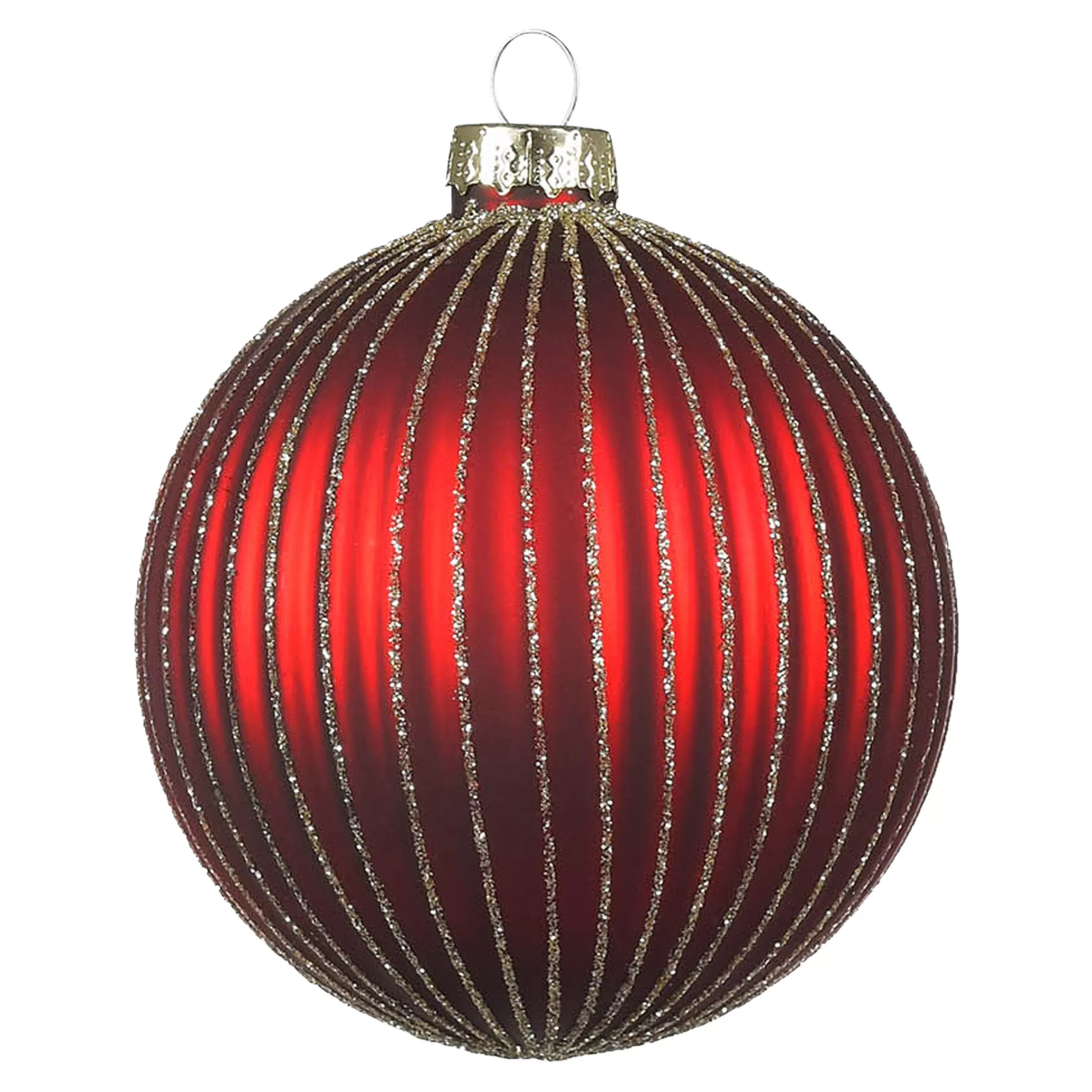 Depot Glas-Weihnachtskugel Glitterstripe