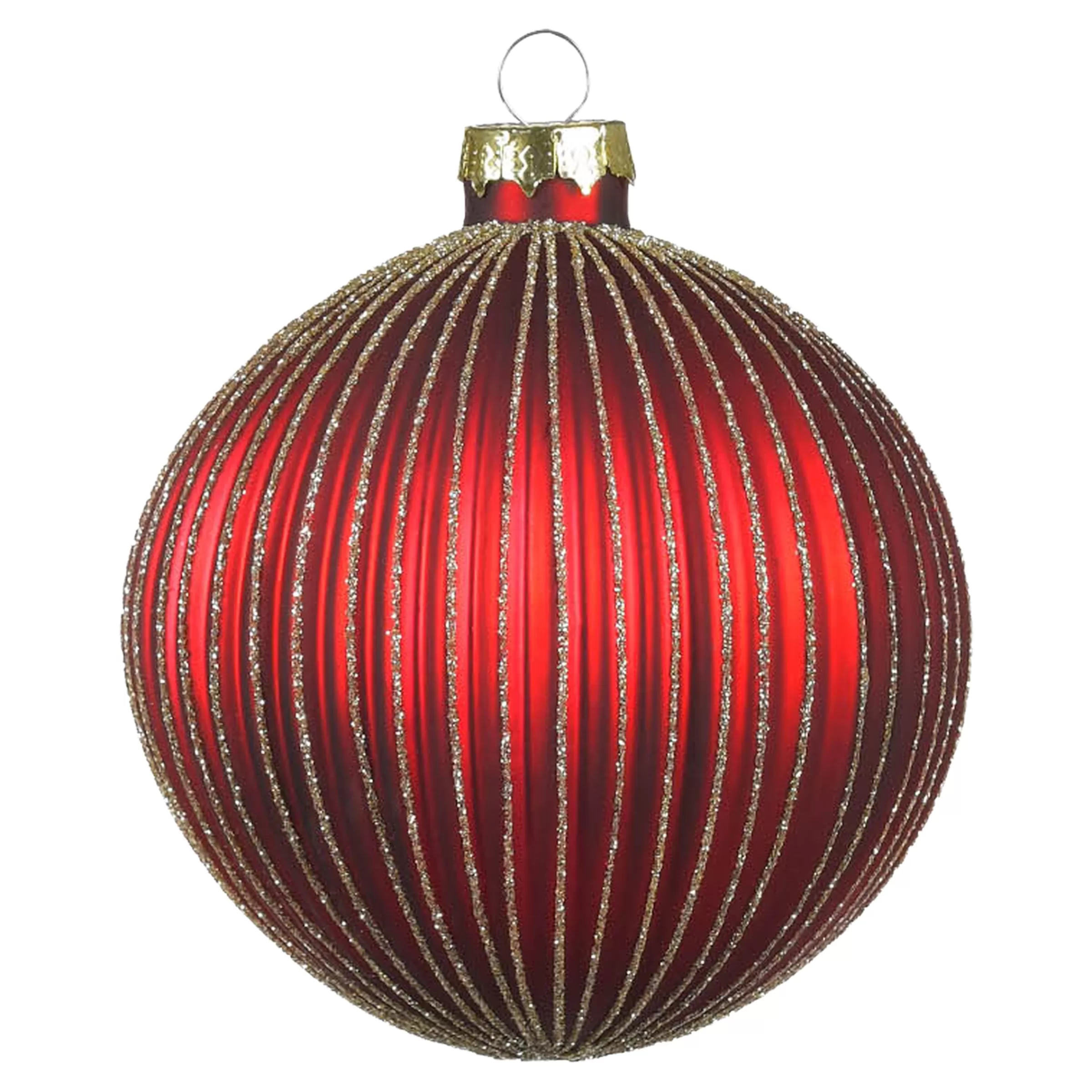 Depot Glas-Weihnachtskugel Glitterstripe