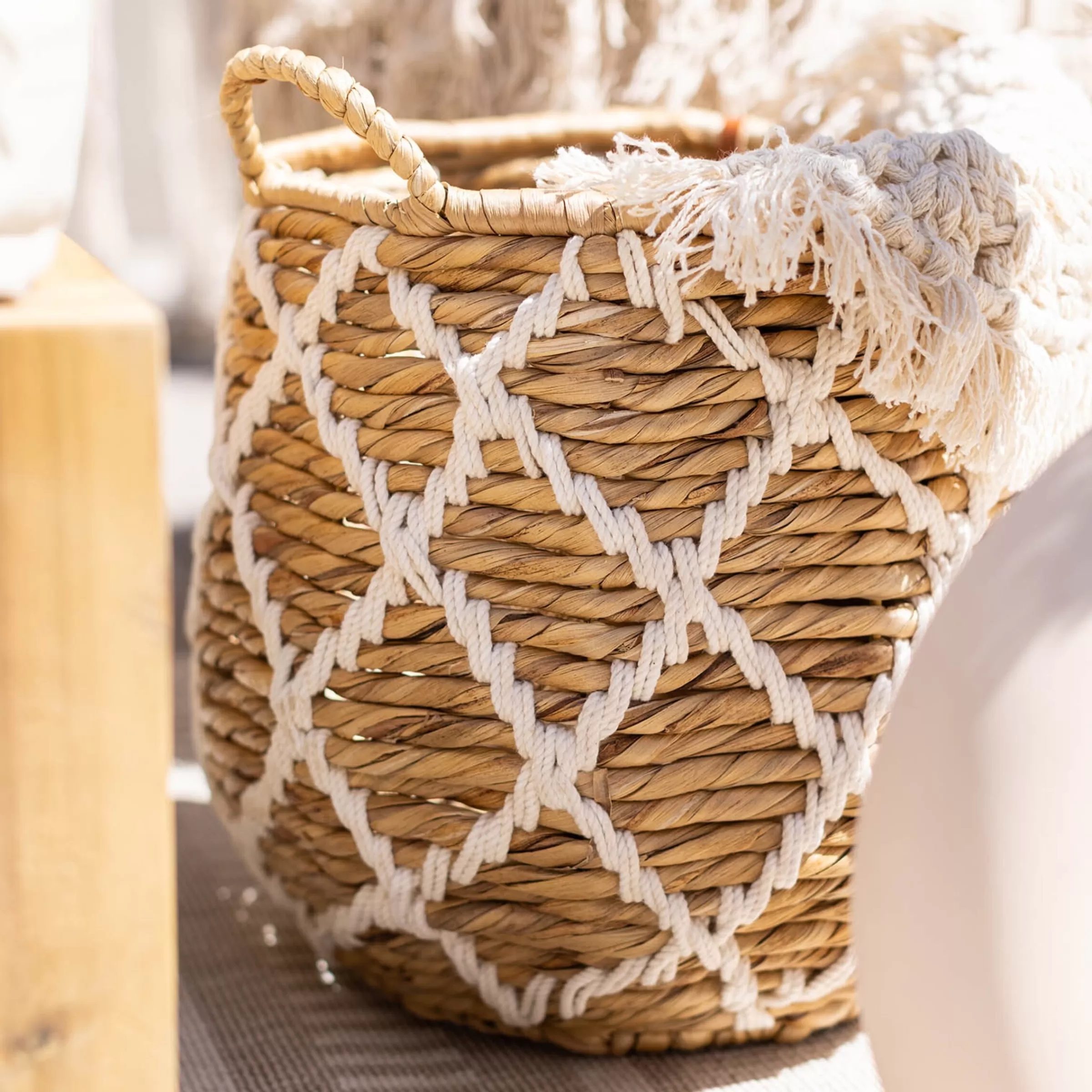 Depot Panier De Rangement Makramee Rope