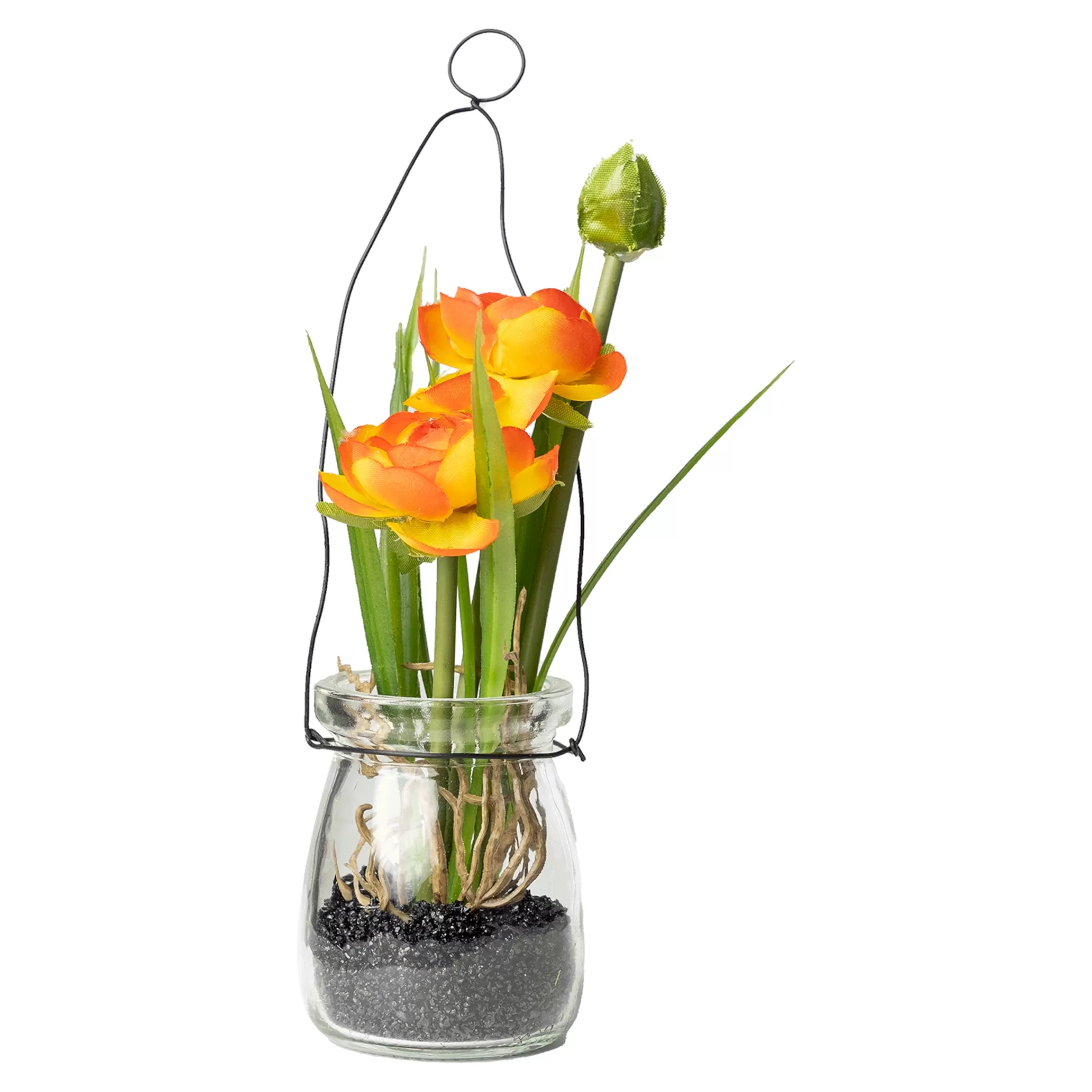 Depot Plante Artificielle Renoncule Dans Vase En Verre