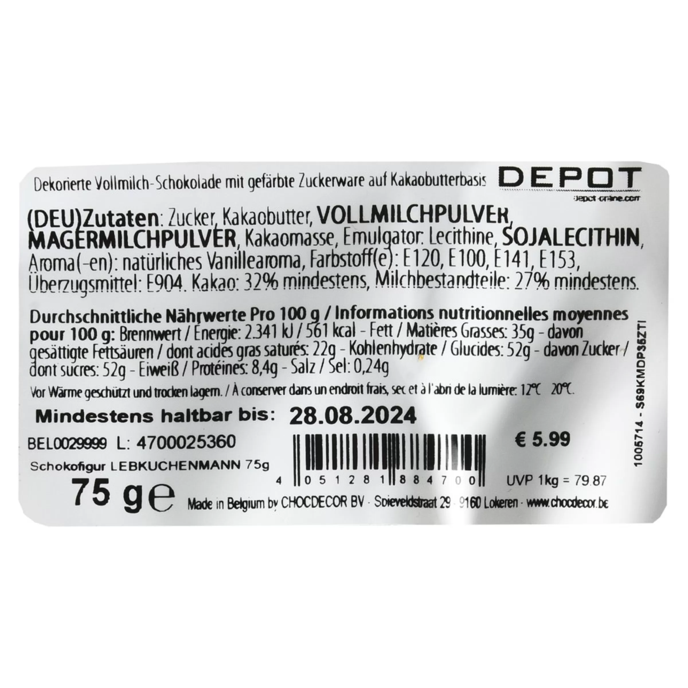 Depot Schokofigur Lebkuchenmann 75G Sale