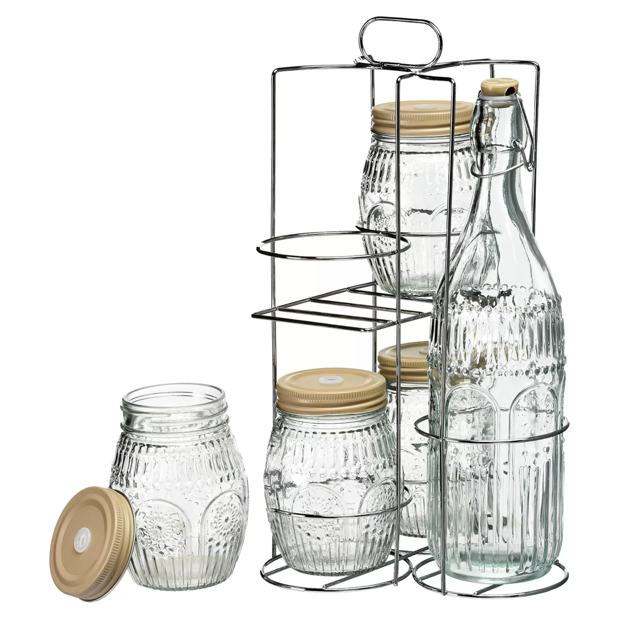 Depot Set Bouteille & Verre Romance Avec Support