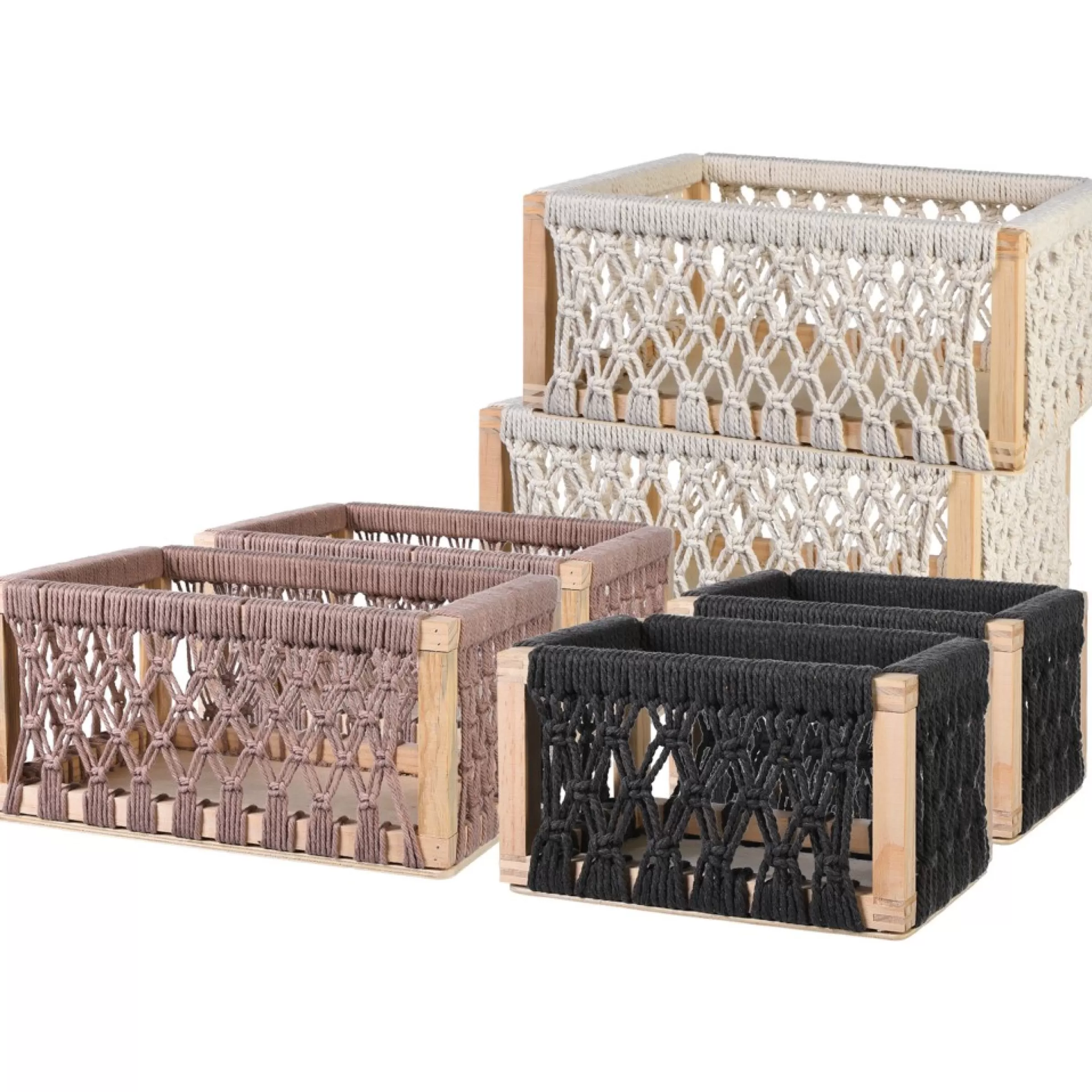 Depot Set De Boîtes De Rangement Macramee Flash Sale