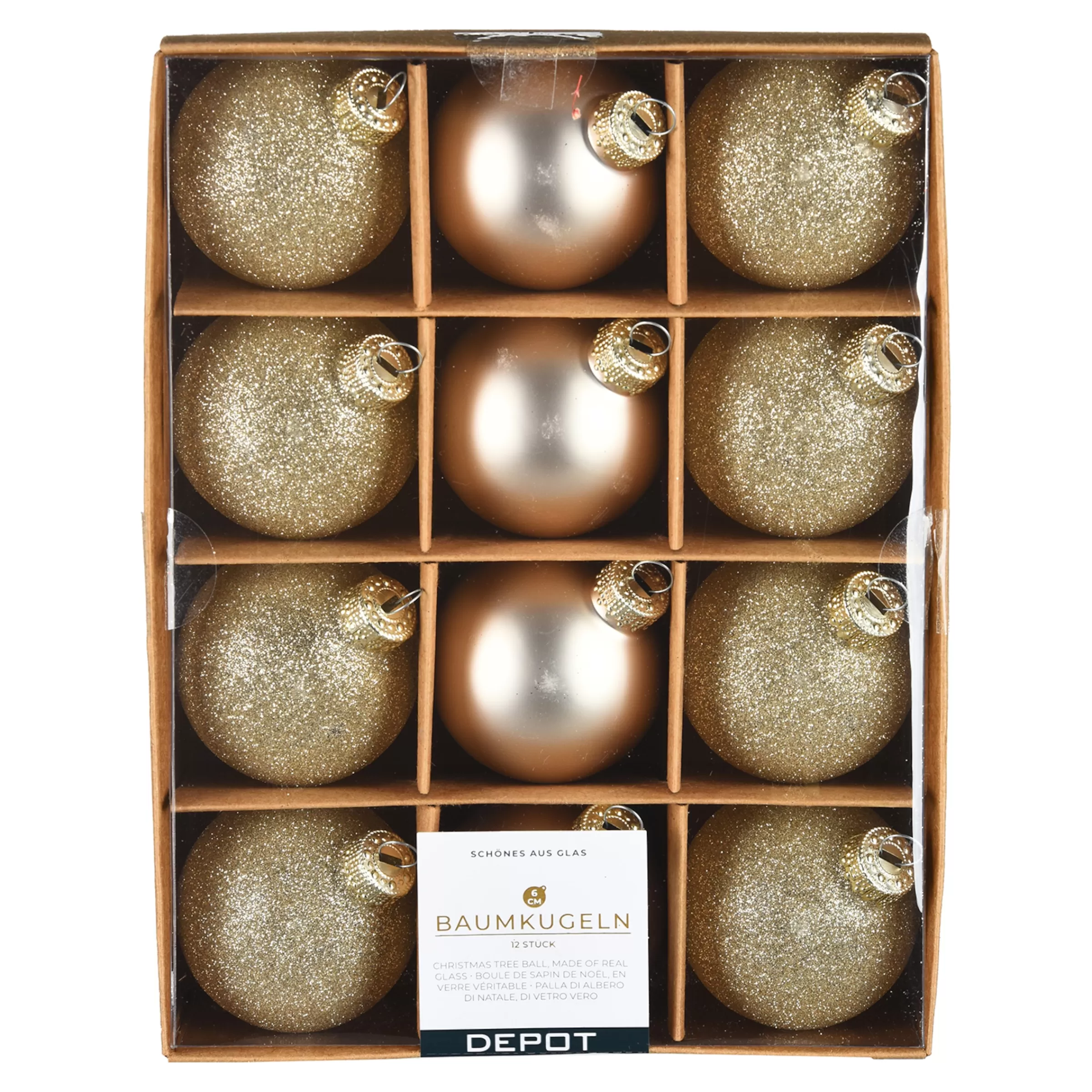 Depot Set De Boules De Noël En Verre Glam Mix