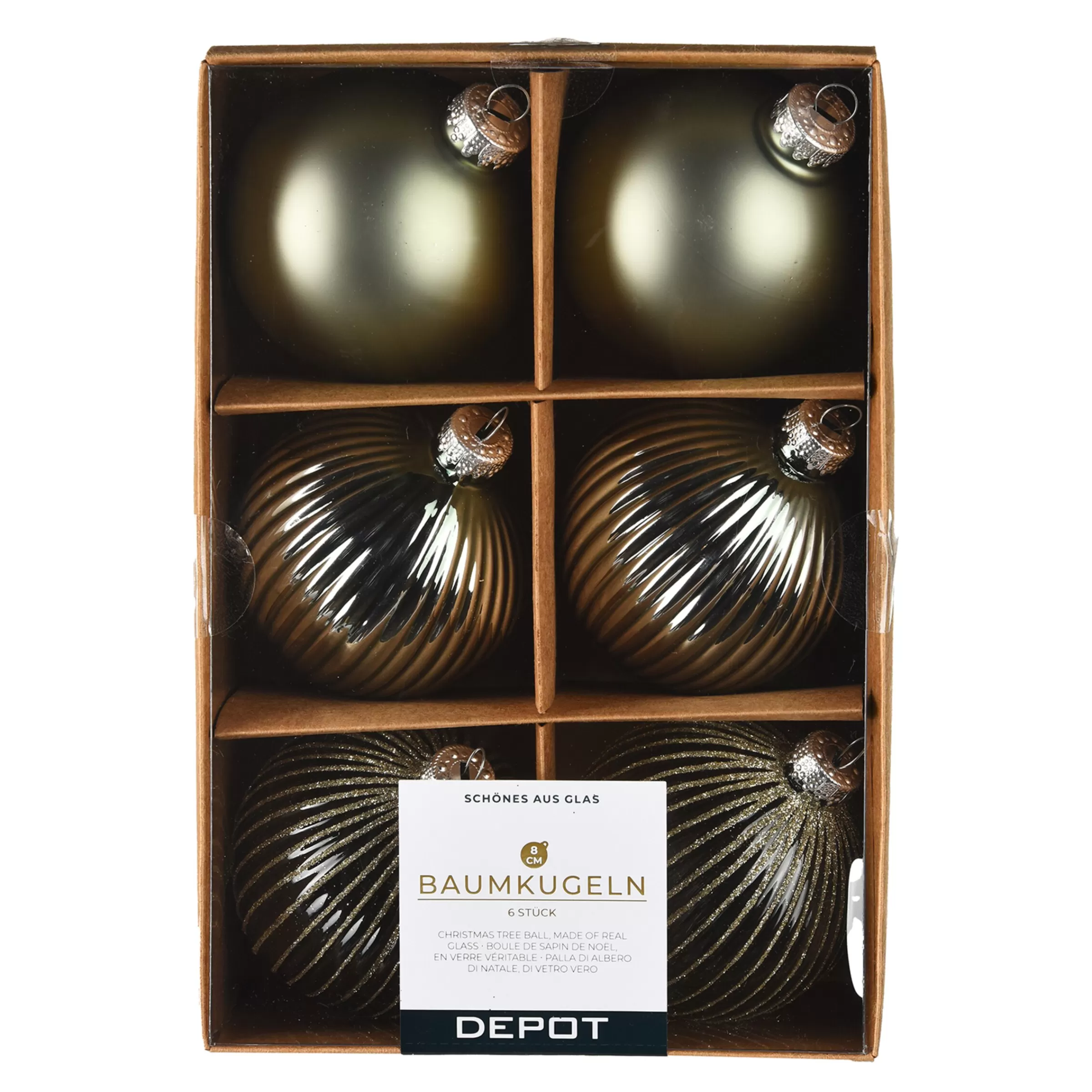 Depot Set De Boules De Noël En Verre Rainure